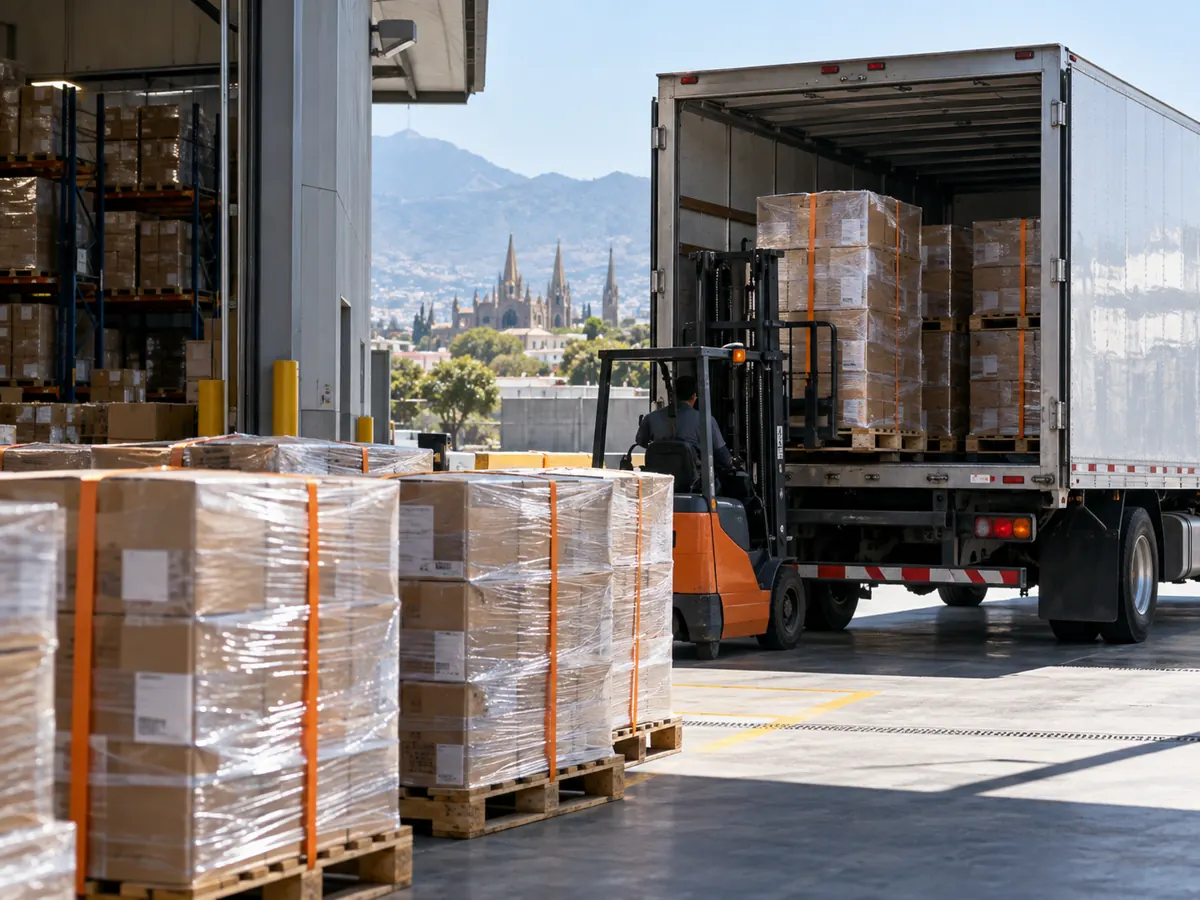 Tarimas y mercancía preparadas para transporte empresarial